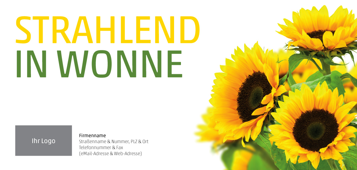 Einladung Sonnenblume „Stahlend in Wonne - wie eine Sonne“ (Titelseite)