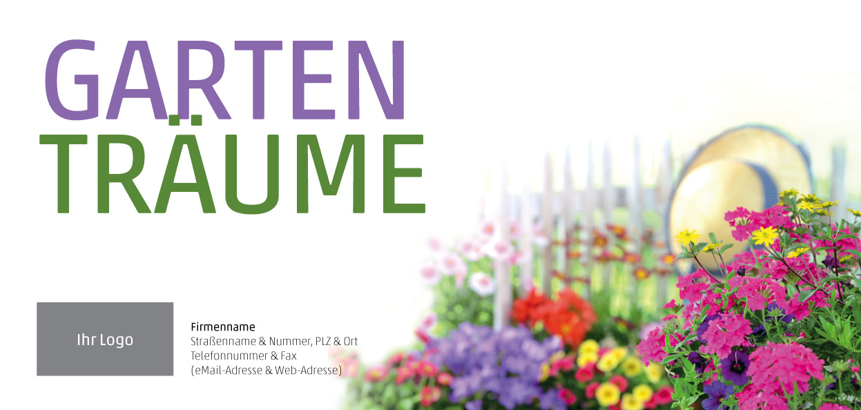 Einladung Gartenträume - „Blühende Oase“ (Titelseite)