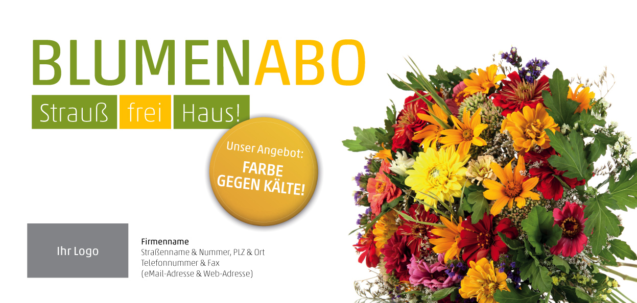 Einladung Blumenabo - „Strauß frei Haus!“ (Titelseite)