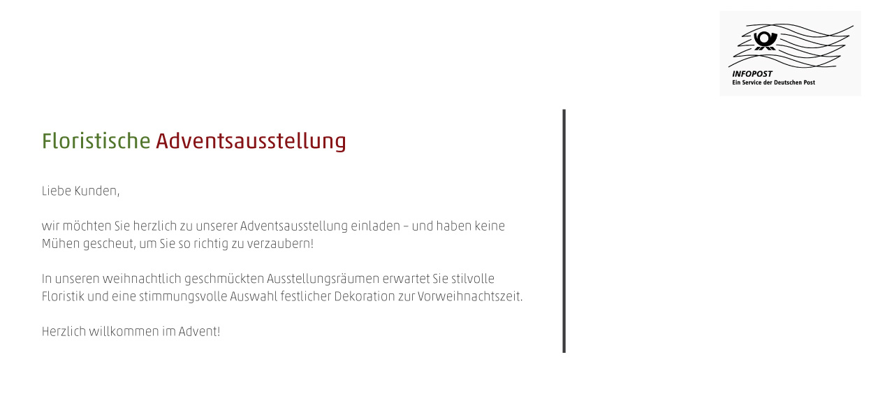 Einladung "Florsitische Adventsausstellung“ (Rückseite)