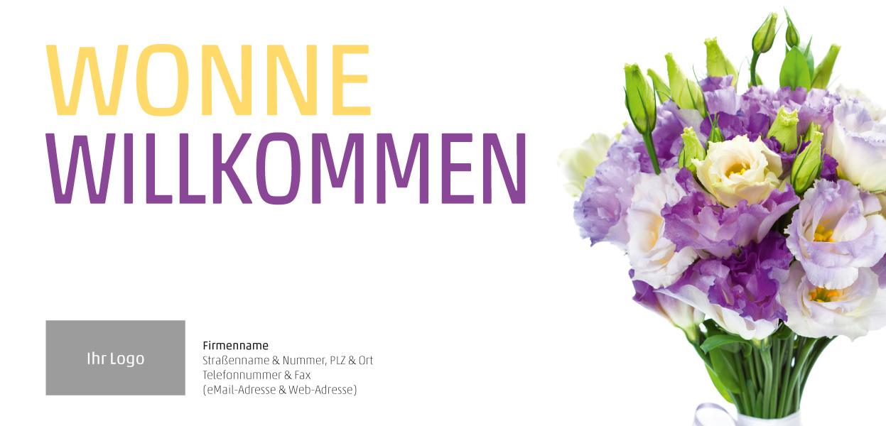 Einladung "Eustoma Strauß" (Vorderseite)