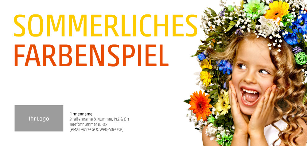 Einladung "sommerliches Farbenspiel" (Vorderseite)  