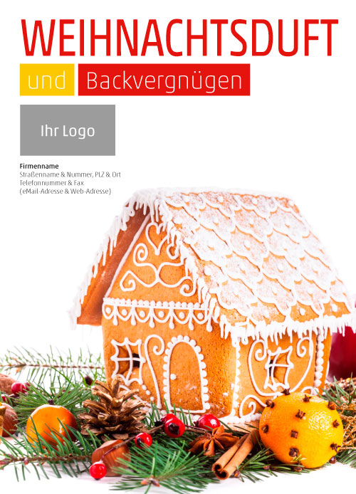 Anzeige Lebkuchenhaus mit Deko