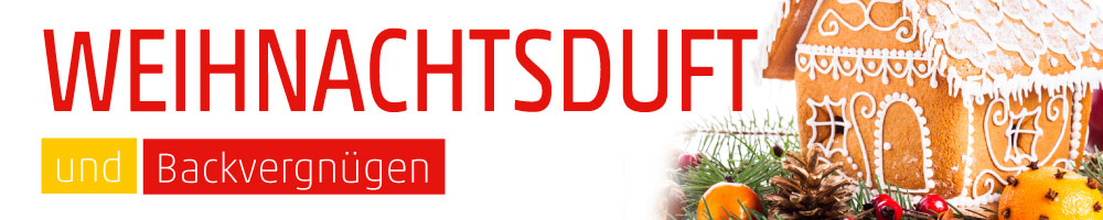 Banner Lebkuchenhaus mit Deko