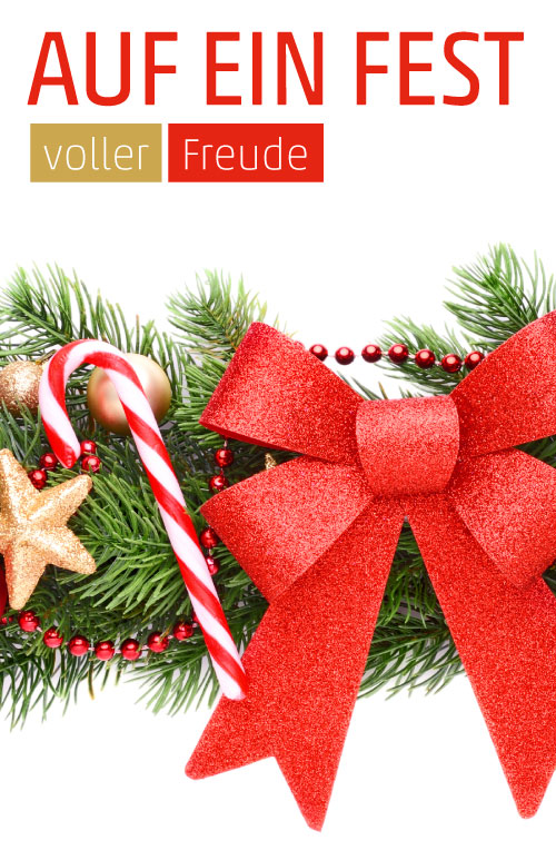 Etikett Tannengirlande mit Deko