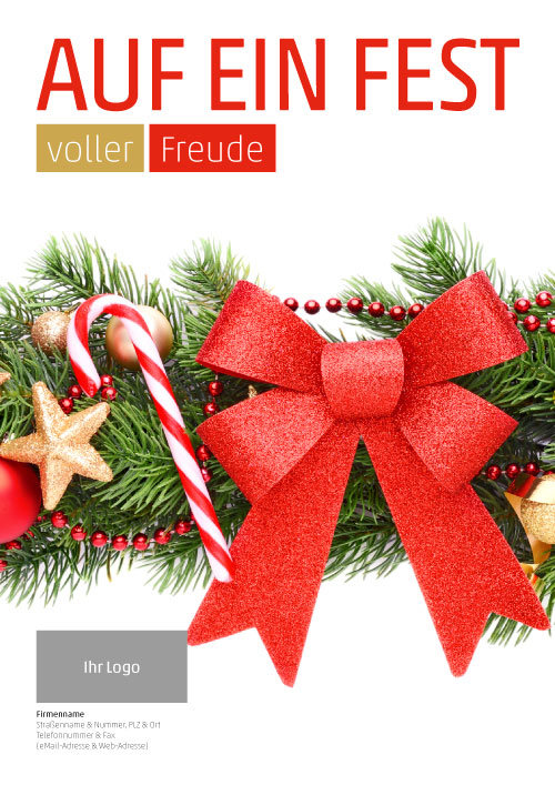 Plakat Tannengirlande mit Deko