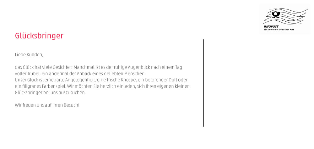 Einladung "Glücksbringer“ (Rückseite) 