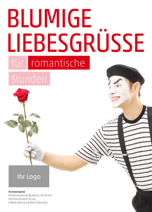 Anzeige Pantomime mit Rose (Fasching & Valentin)