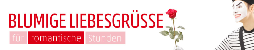 Banner Pantomime mit Rose (Fasching & Valentin)