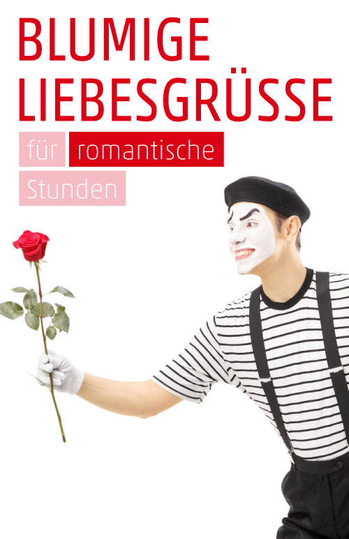 Etikett Pantomime mit Rose (Fasching & Valentin)
