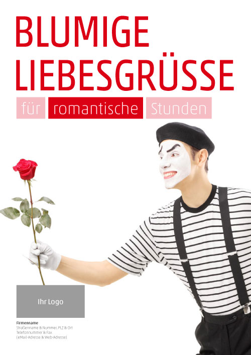 Plakat Pantomime mit Rose (Fasching & Valentin)