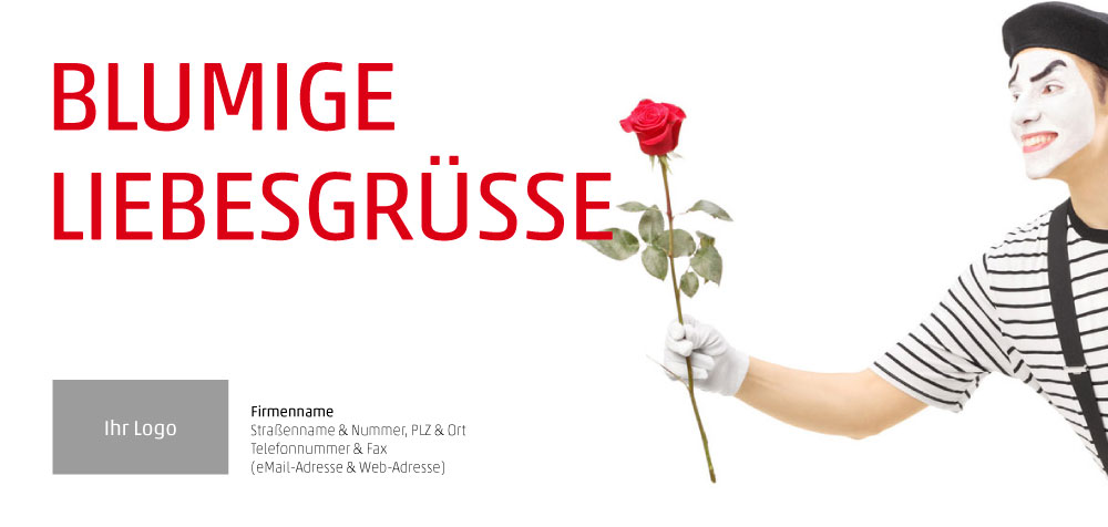 Einladung "Blumige Liebesgrüße" (Vorderseite) 