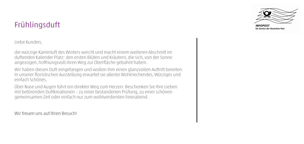 Einladung "Frühlingsduft" (Rückseite)  