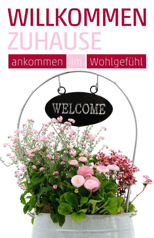 Etikett Pflanzenkorb Welcome