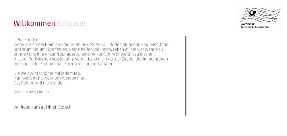 Einladung "Willkommen zuhause!" (Rückseite) 
