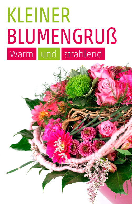 Etikett Strauß mit Bartnelken & Rosen