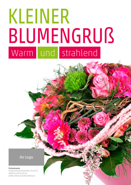 Plakat Strauß mit Bartnelken & Rosen