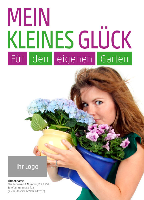 Anzeige Frau mit Hortensie